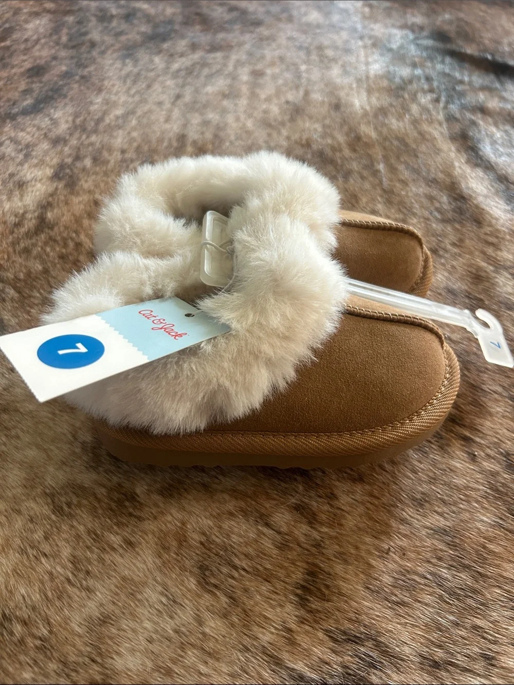 Cat & Jack Toddler Brown Faux Fur Lined Booties